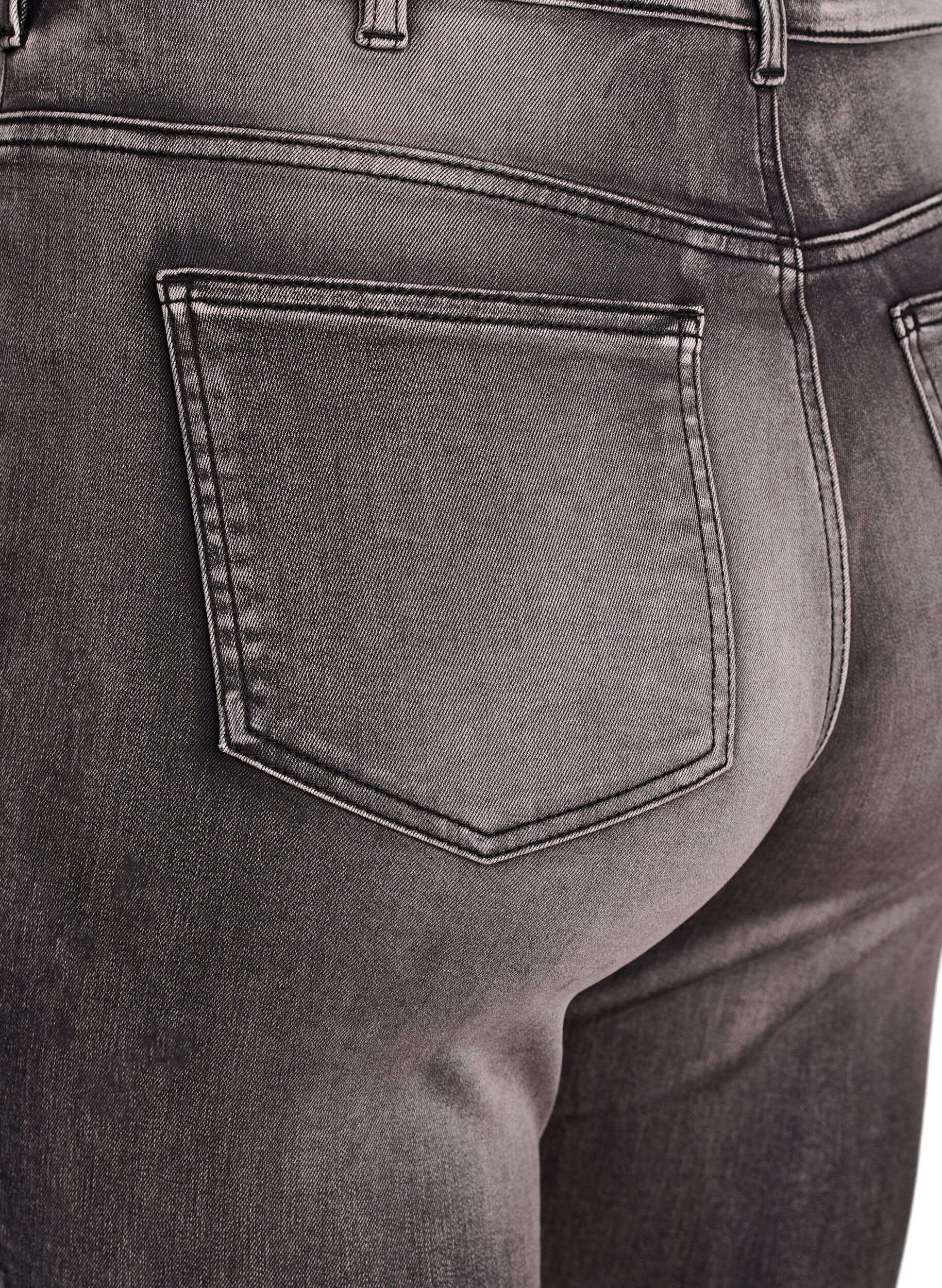 ZizziSuper slim Amy jeans med h&oslash;j talje, Gr&aring;, Packshot image number 3
