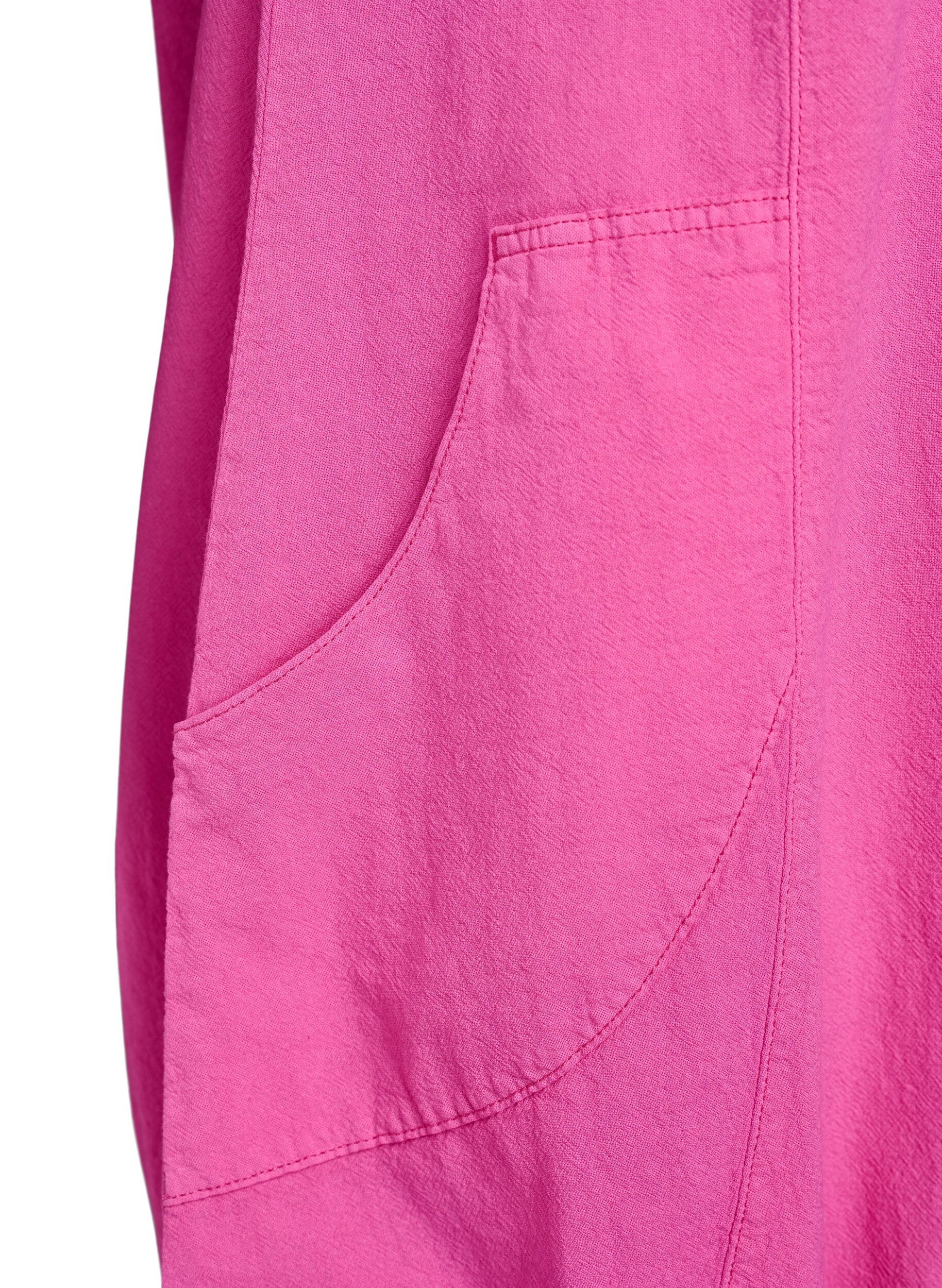 ZizziKort&aelig;rmet kjole i bomuld, Lyser&oslash;d, Packshot image number 3