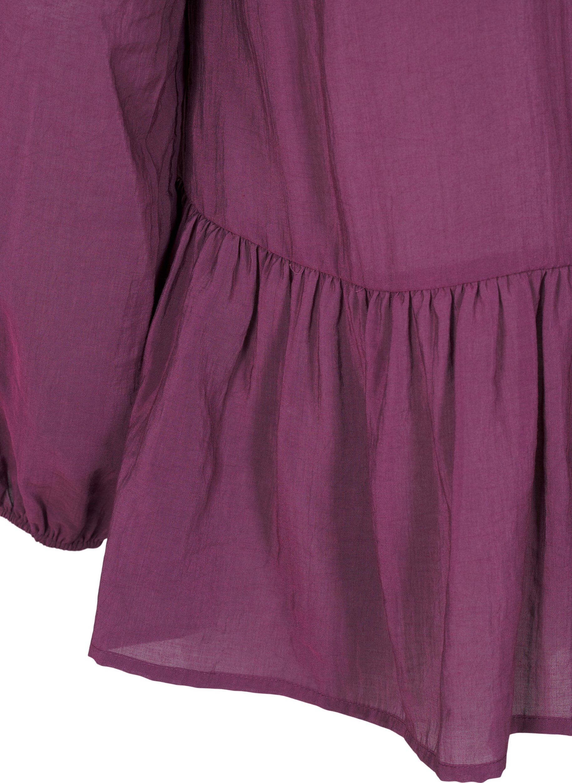 Zizzi Viskose bluse med peplum, Lilla, Packshot image number 3