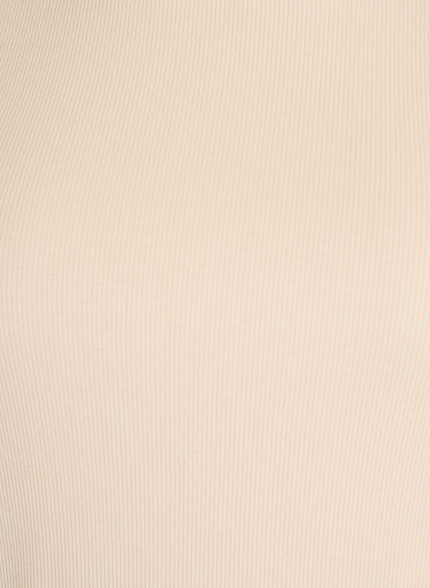 Zizzi Basis t-shirt i ribbet kvalitet med rund hals, Beige, Packshot image number 2