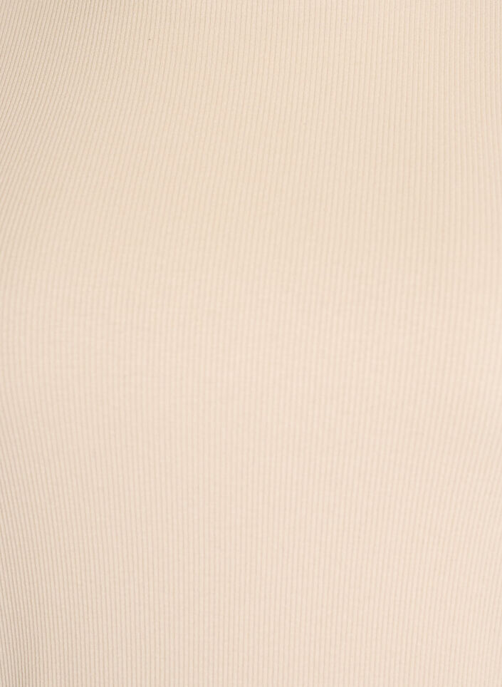 Basis t-shirt i ribbet kvalitet med rund hals, Beige, Packshot image number 2