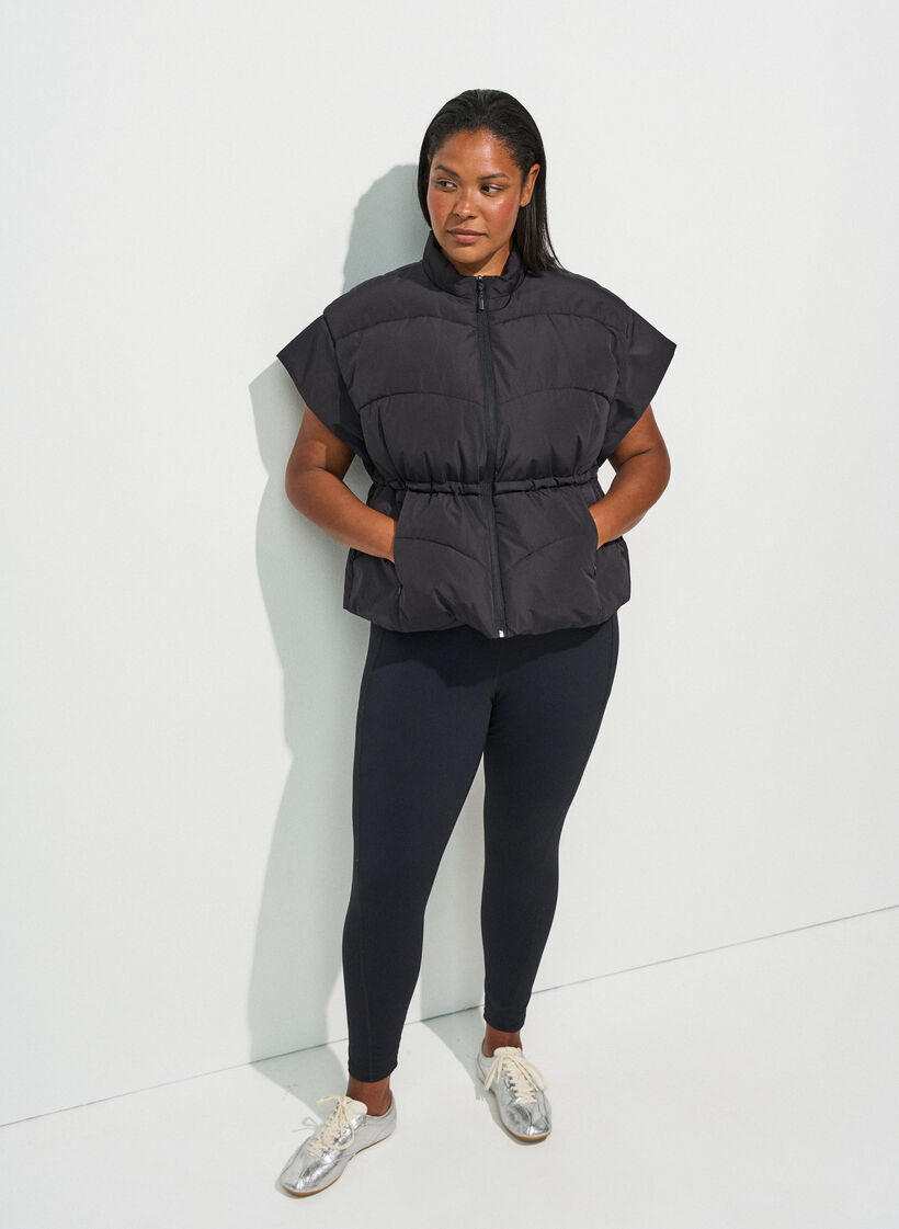Puffervest med justerbar talje, Sort, Model image number 1