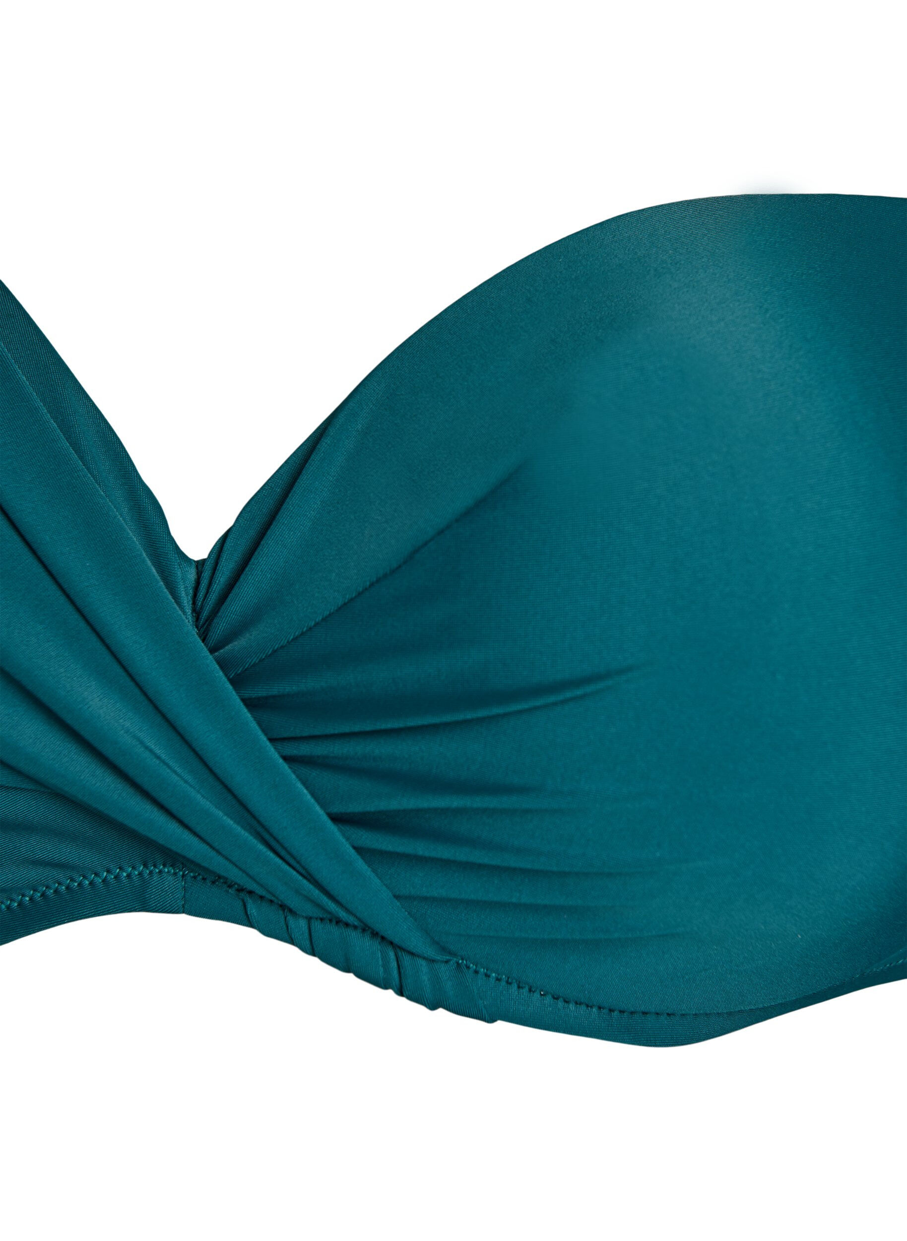 Zizzi Bikini bh med b&oslash;jle og drapering, Gr&oslash;n, Packshot image number 2