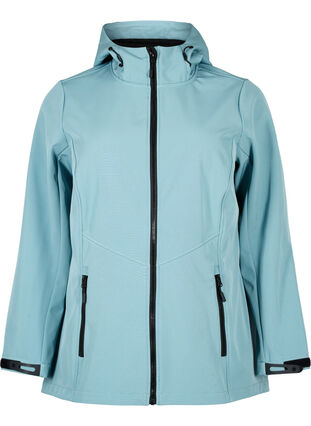 Kort softshell jakke med lommer, Arctic, Packshot image number 0