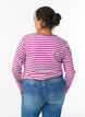 Stribet bluse med lange &aelig;rmer, Lilla, Model image number 2