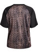 Tr&aelig;ningst-shirt med leopardprint og raglan&aelig;rmer, Brun, Packshot image number 1