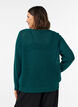 Strikbluse med struktureret hulm&oslash;nster, Gr&oslash;n, Model image number 2