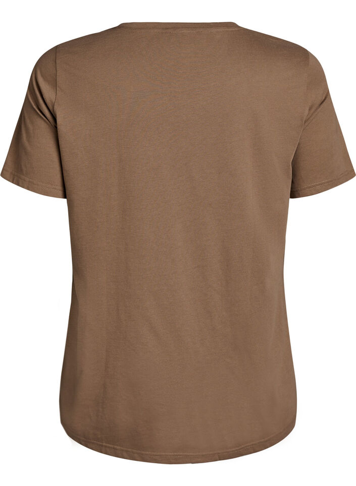 T-shirt med motiv, Brun, Packshot image number 1