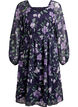 Festkjole i chiffon med lange &aelig;rmer, Bl&aring;, Packshot image number 0