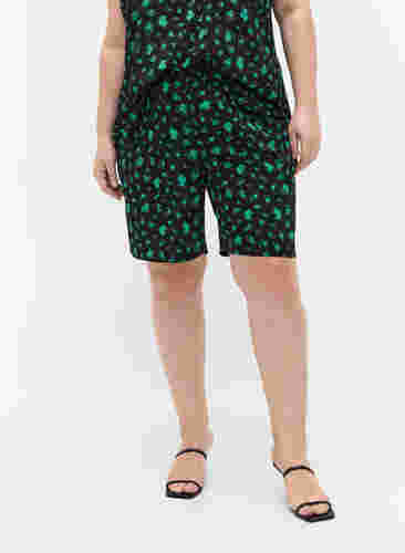 Printede shorts med lommer, Green Flower AOP, Model image number 2