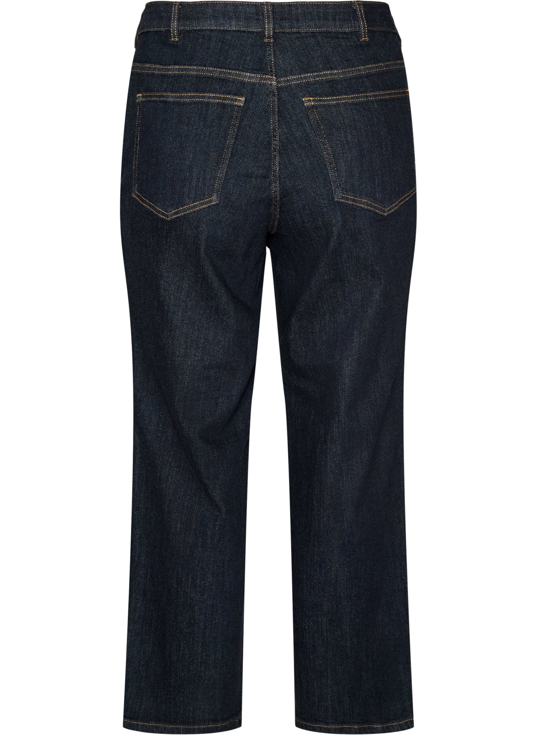 ZizziStraight fit Kiana jeans med h&oslash;j talje, Bl&aring;, Packshot image number 1