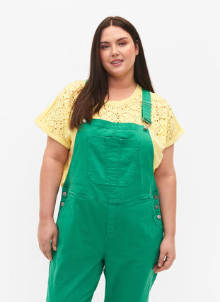 Farvede denim overalls, Holly Green, Model image number 2