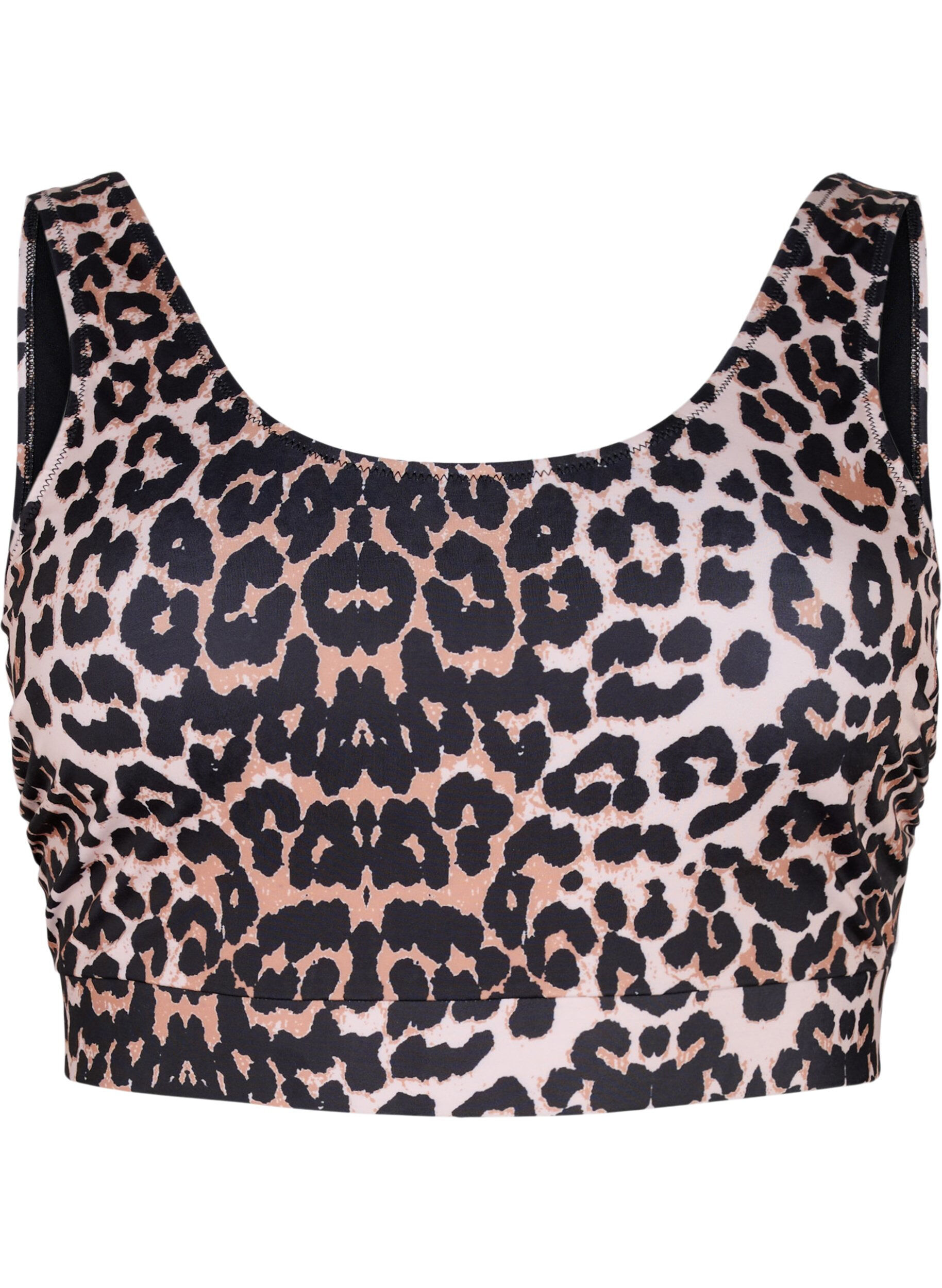 Zizzi Printet bikini top med rund halsudsk&aelig;ring, Leo, Packshot image number 0