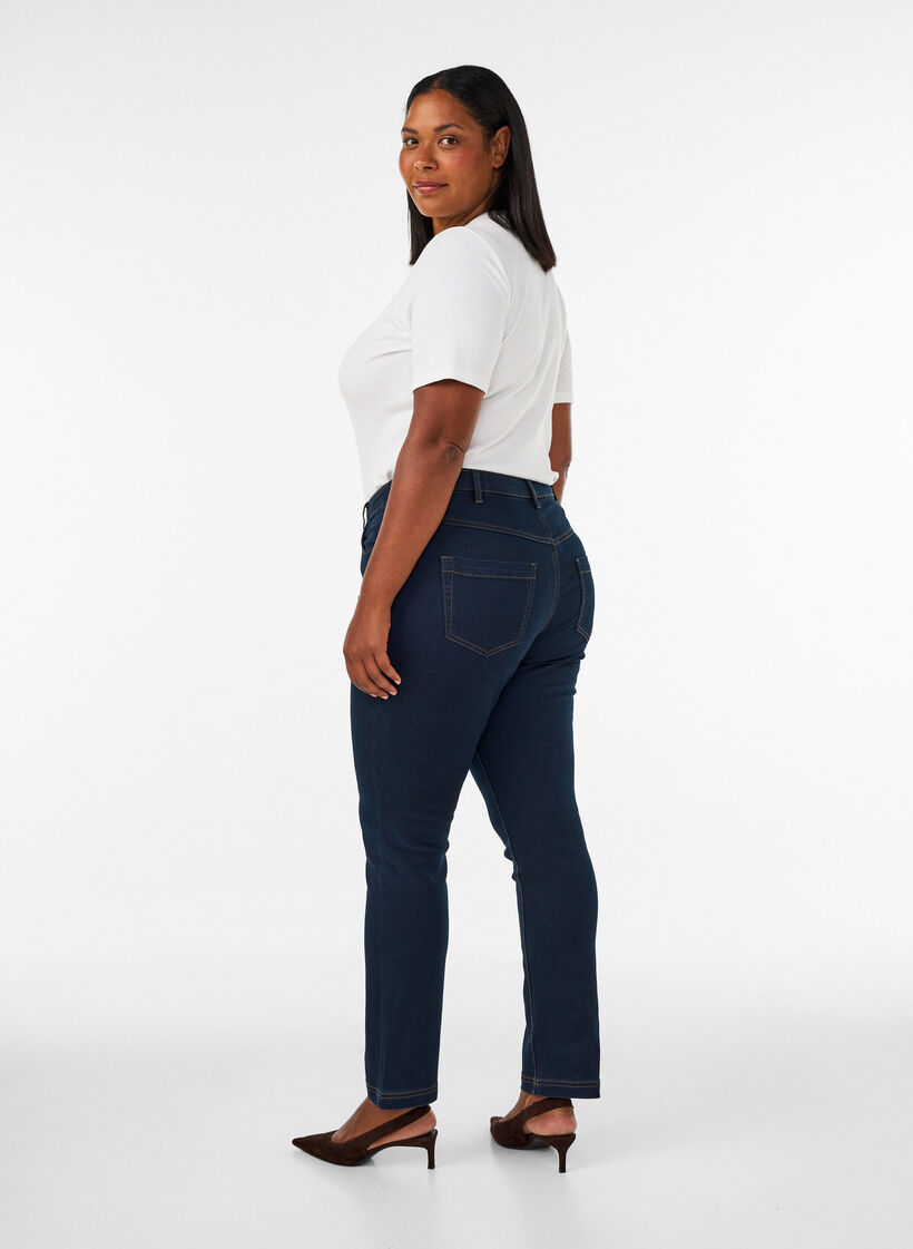 Slim fit Emily jeans med regul&aelig;r talje, Bl&aring;, Model image number 2