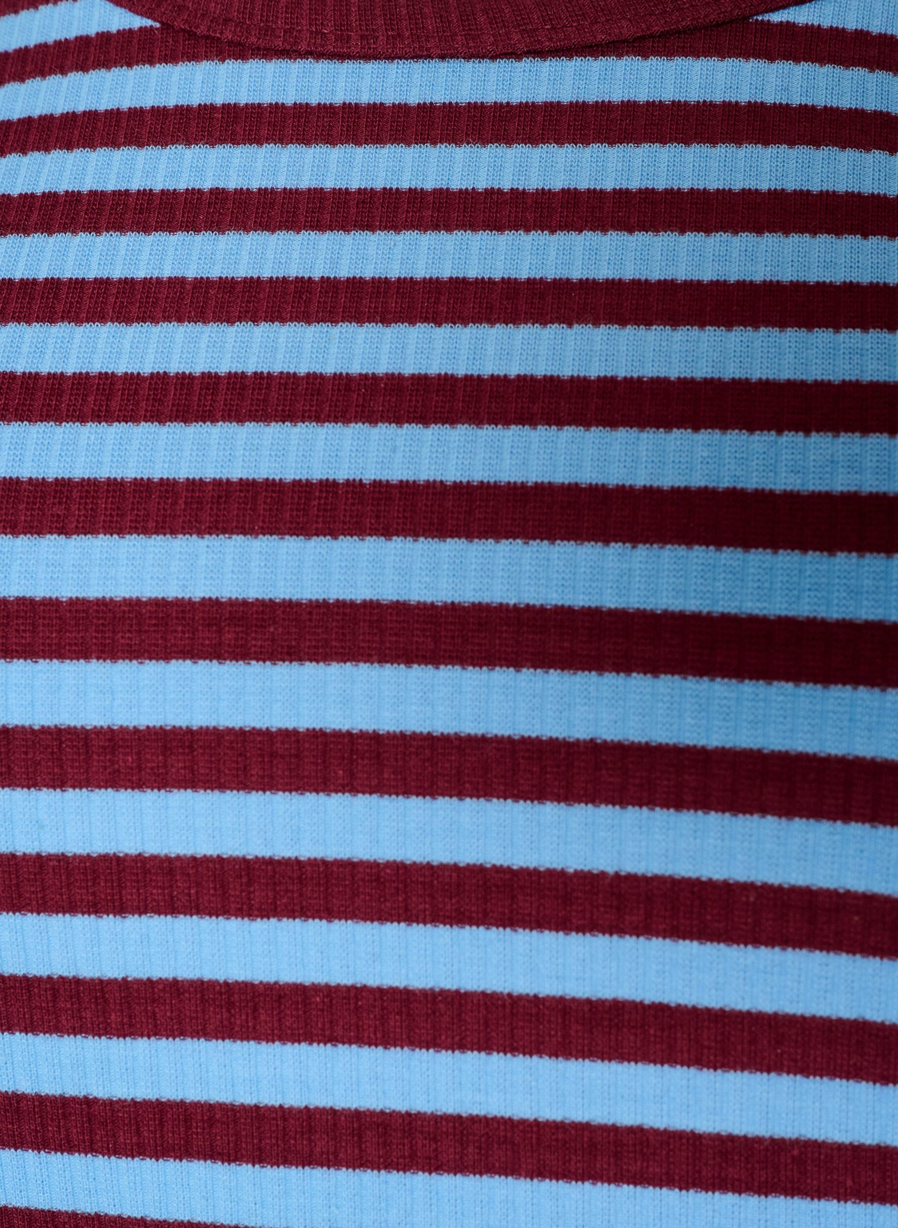 ZizziStribet bluse med lange &aelig;rmer, Bl&aring;, Packshot image number 2