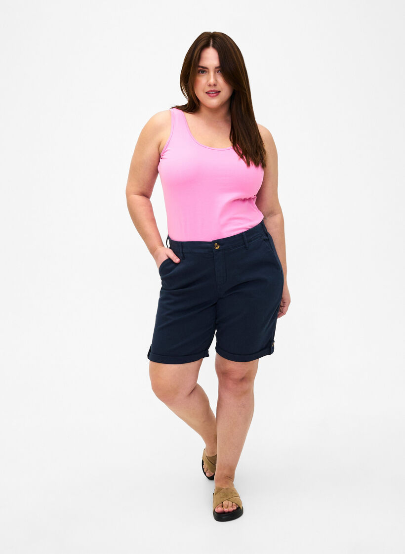 Chino shorts med lommer, Navy Blazer, Model image number 3