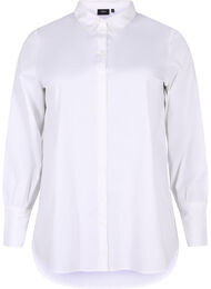 Lang skjorte i bomuld, Bright White, Packshot