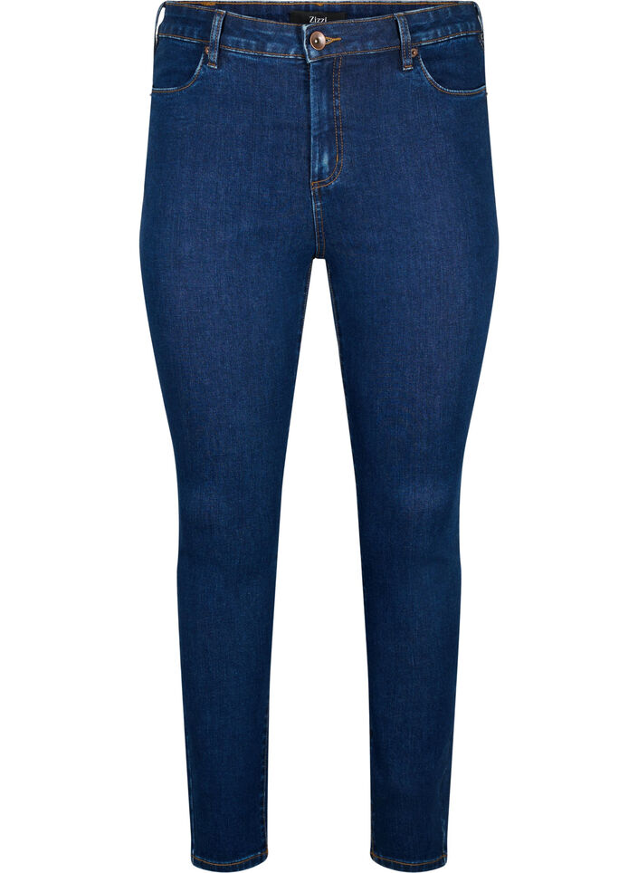 Amy jeans med høj talje og super slim fit, Blå, Packshot image number 0