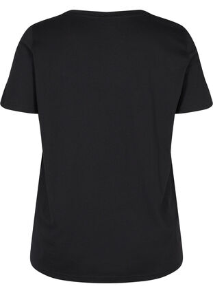 Bomulds t-shirt med tone-i-tone tryk, Black Originality, Packshot image number 1