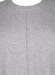 Strikbluse med rund hals og midtersøm, Light Grey Melange, Packshot image number 2