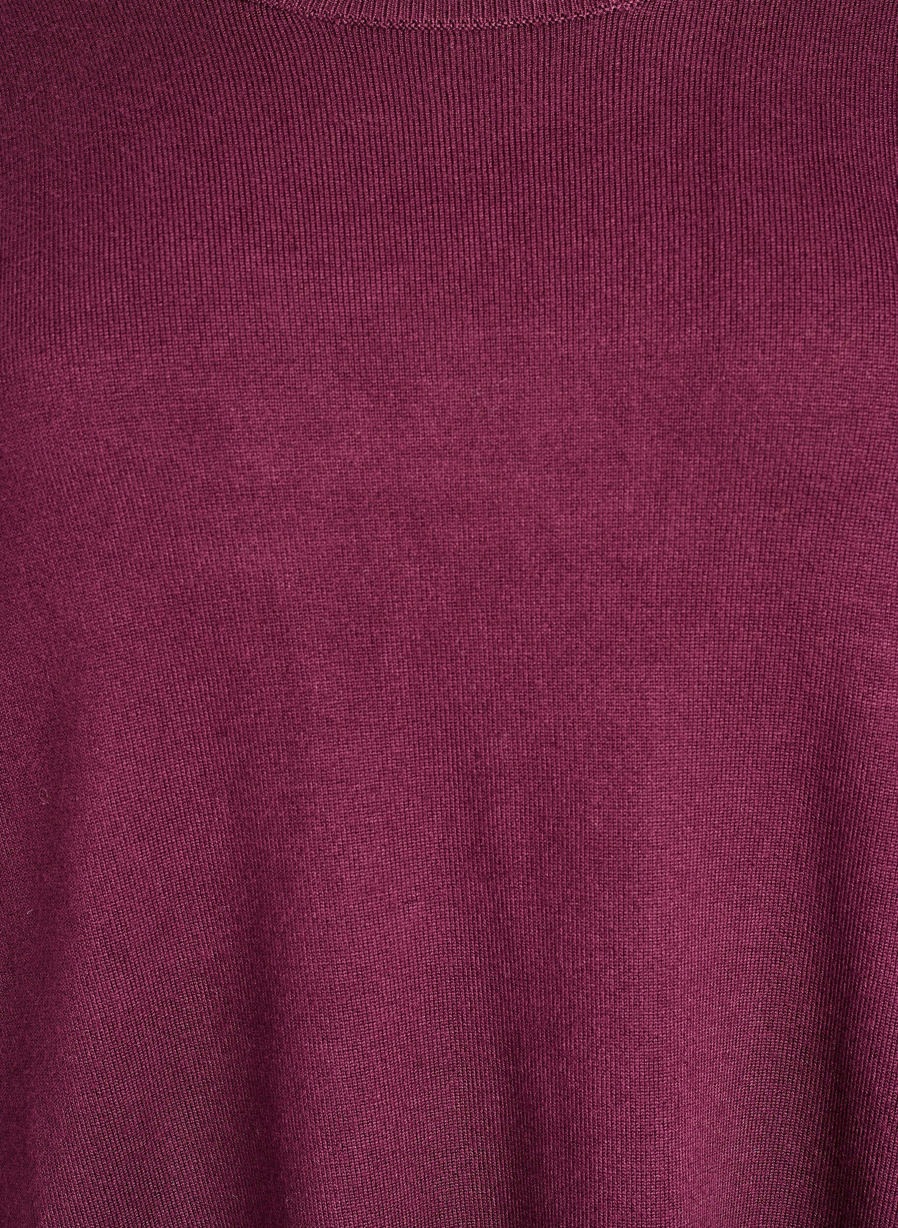 ZizziStrikbluse med knapper i siden, R&oslash;d, Packshot image number 2