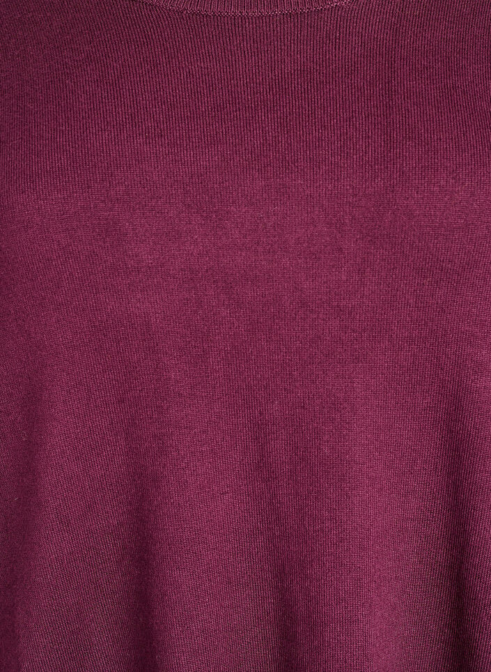 Strikbluse med knapper i siden, R&oslash;d, Packshot image number 2