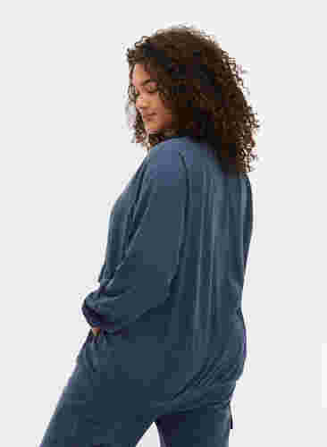 Sweatshirt med lynlås og lomme, Insignia Blue Mel. , Model image number 1