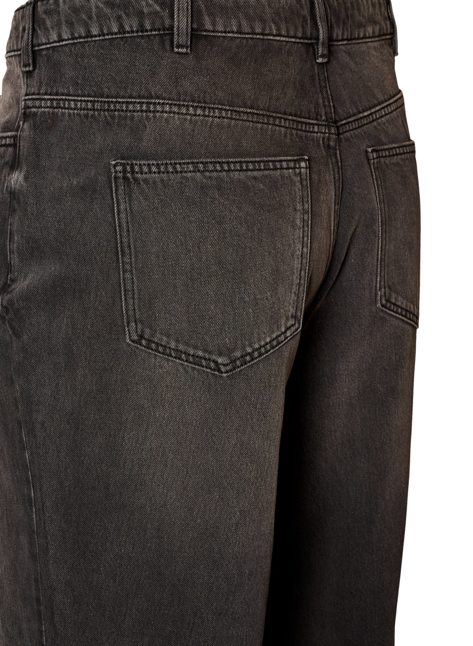 ZizziKiana straight fit jeans med h&oslash;j talje, Sort, Packshot image number 3