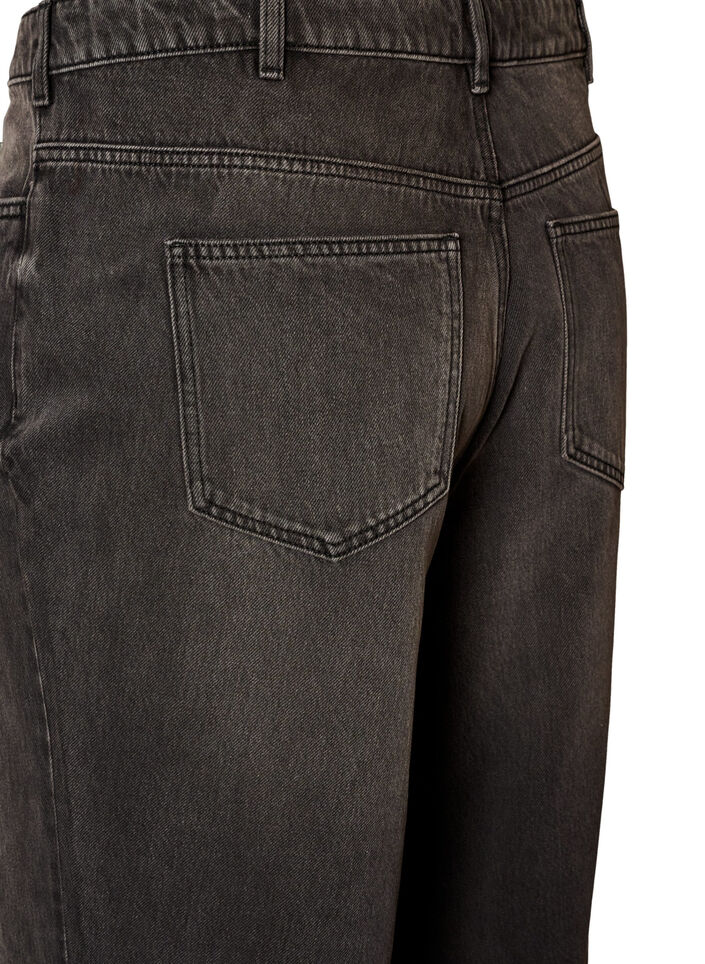 Kiana straight fit jeans med h&oslash;j talje, Sort, Packshot image number 3