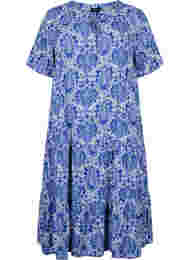 Kortærmet viskose kjole med print, S. the web Oriental