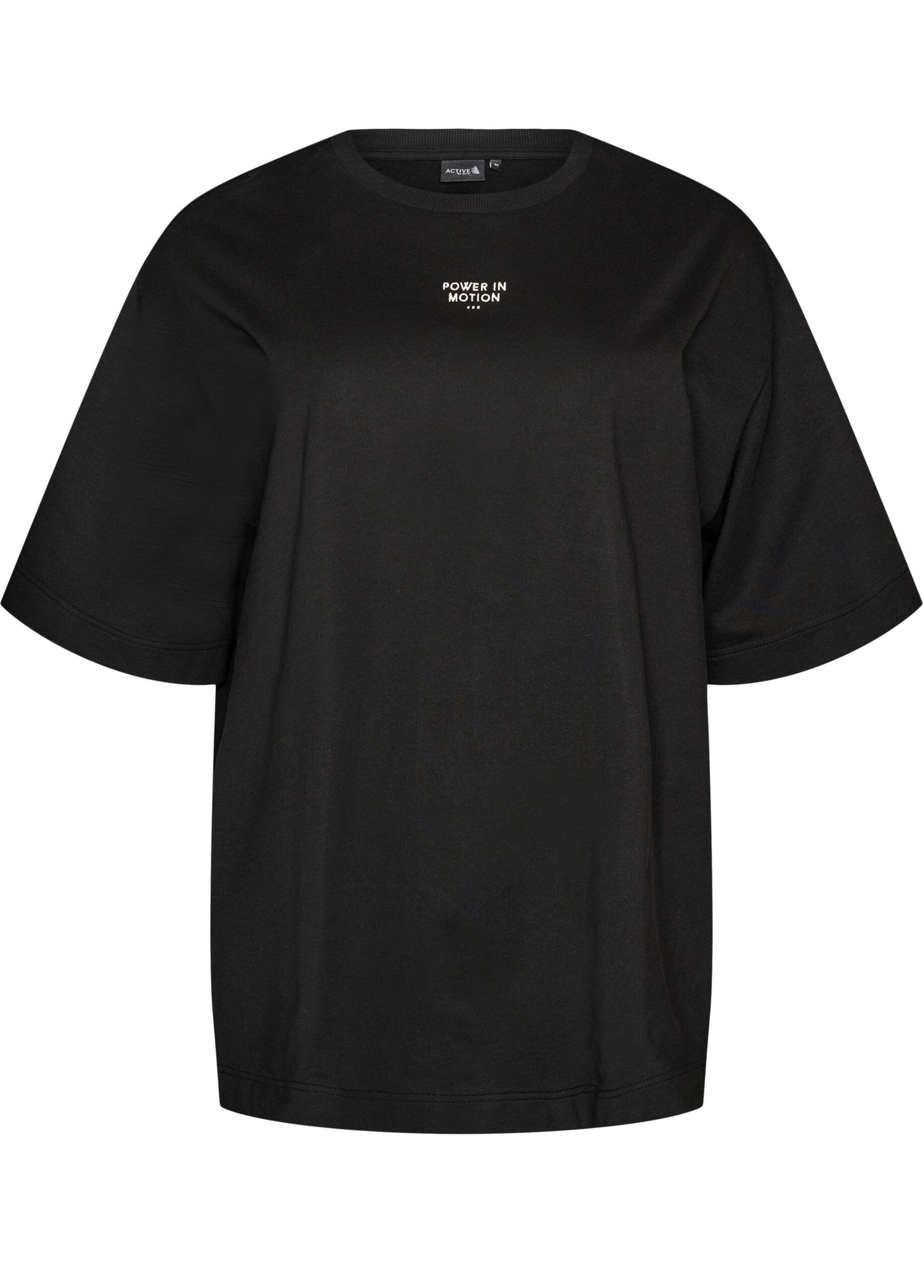 Active T-shirt med loose fit og broderet statement