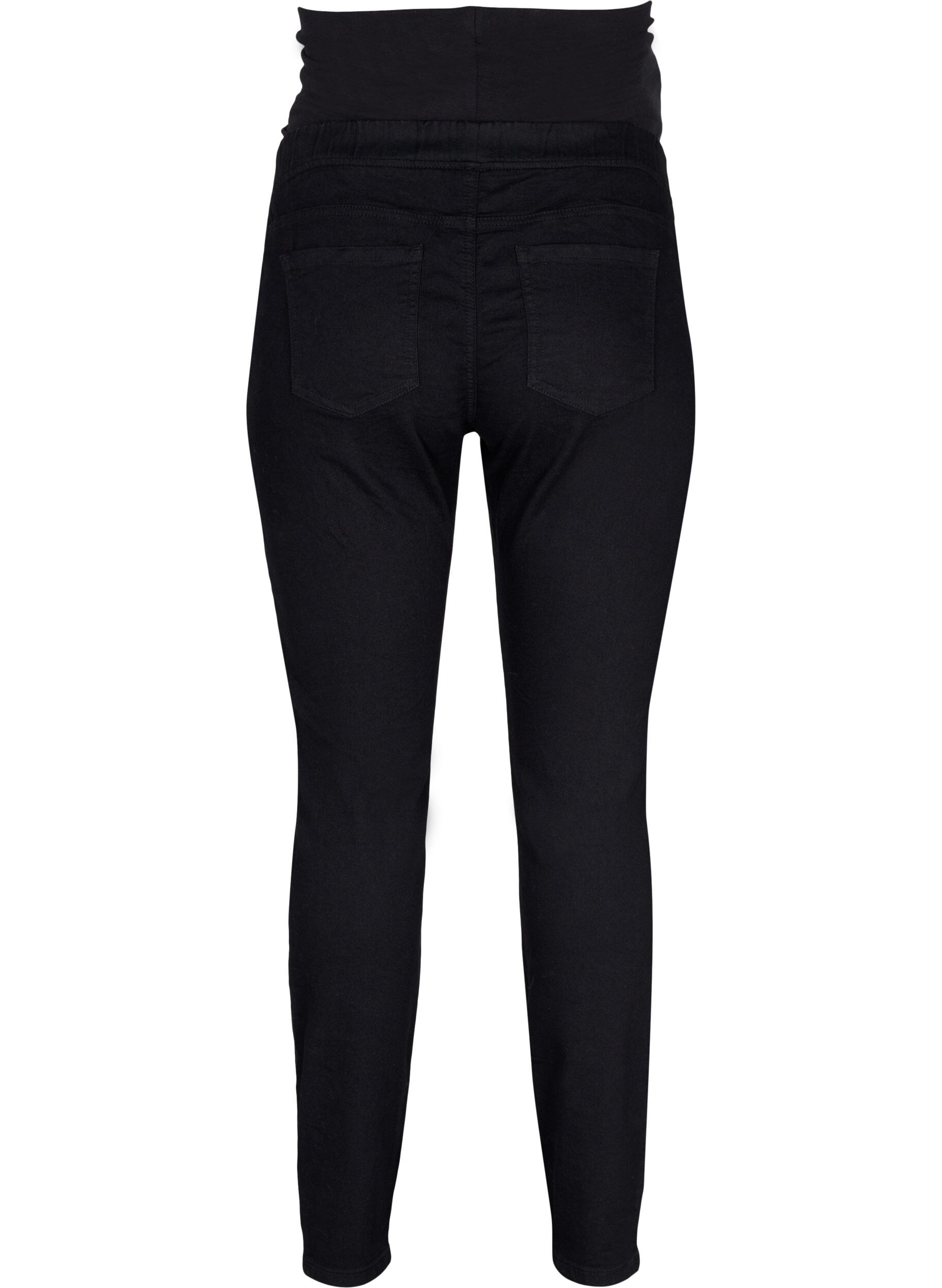 Zizzi Graviditets jeggings med baglommer, Sort, Packshot image number 1