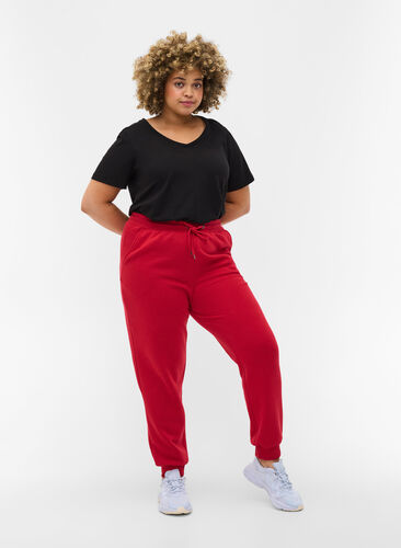 Løse sweatpants med lommer, Red, Model image number 0