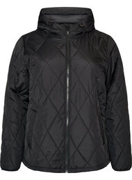 Let vatteret jakke med diamantquilt, Sort
