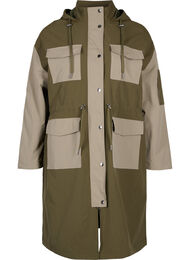 Kontrastfarvet jakke med lommer, Dark Olive Comb., Packshot