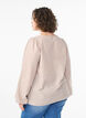 Bluse med v-udskæring og små tern, Beige, Model image number 2