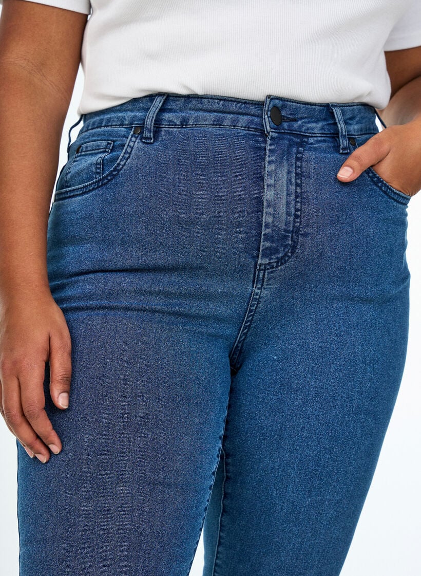 Amy jeans med h&oslash;j talje og super slim fit, Bl&aring;, Model image number 2
