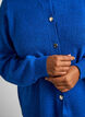 Cardigan i bl&oslash;d strik med guldfarvede knapper, Turkis, Model image number 3