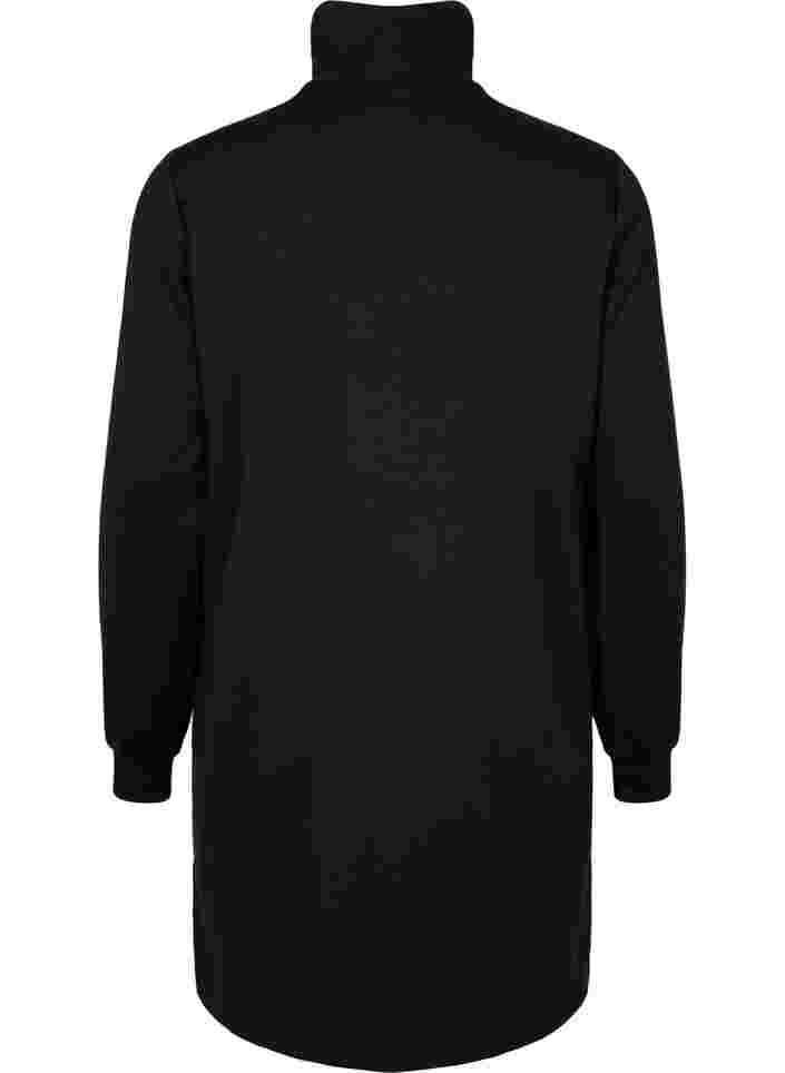 Sweatkjole med høj halskrave, Black, Packshot image number 1