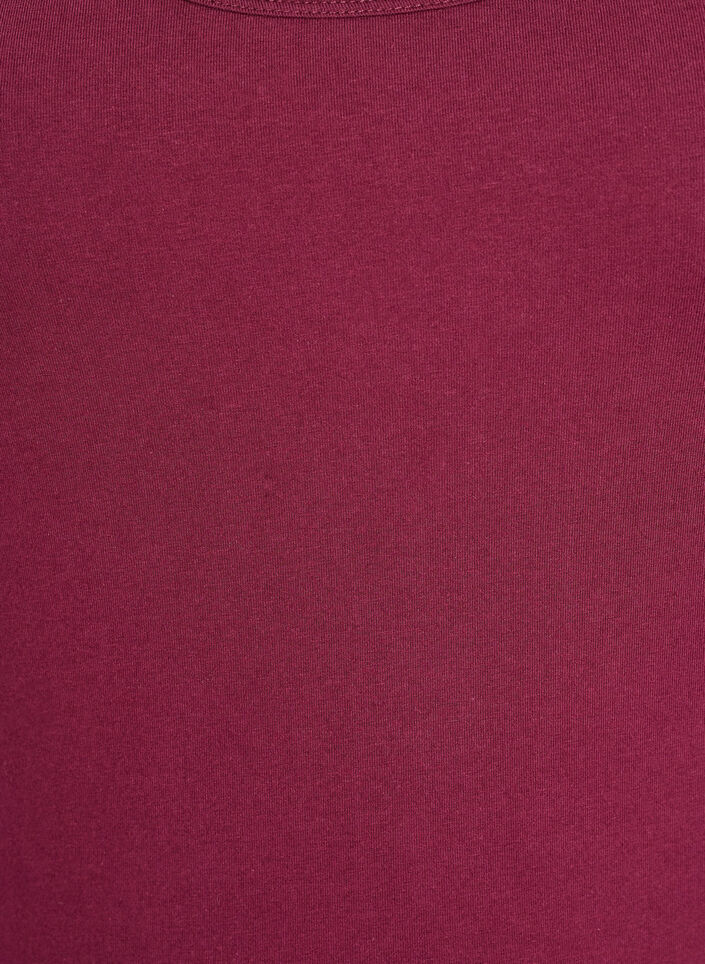Ensfarvet basis top i bomuld, M&oslash;rk Bordeaux, Packshot image number 2
