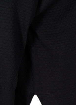 Strikket poncho med struktur, Black, Packshot image number 3