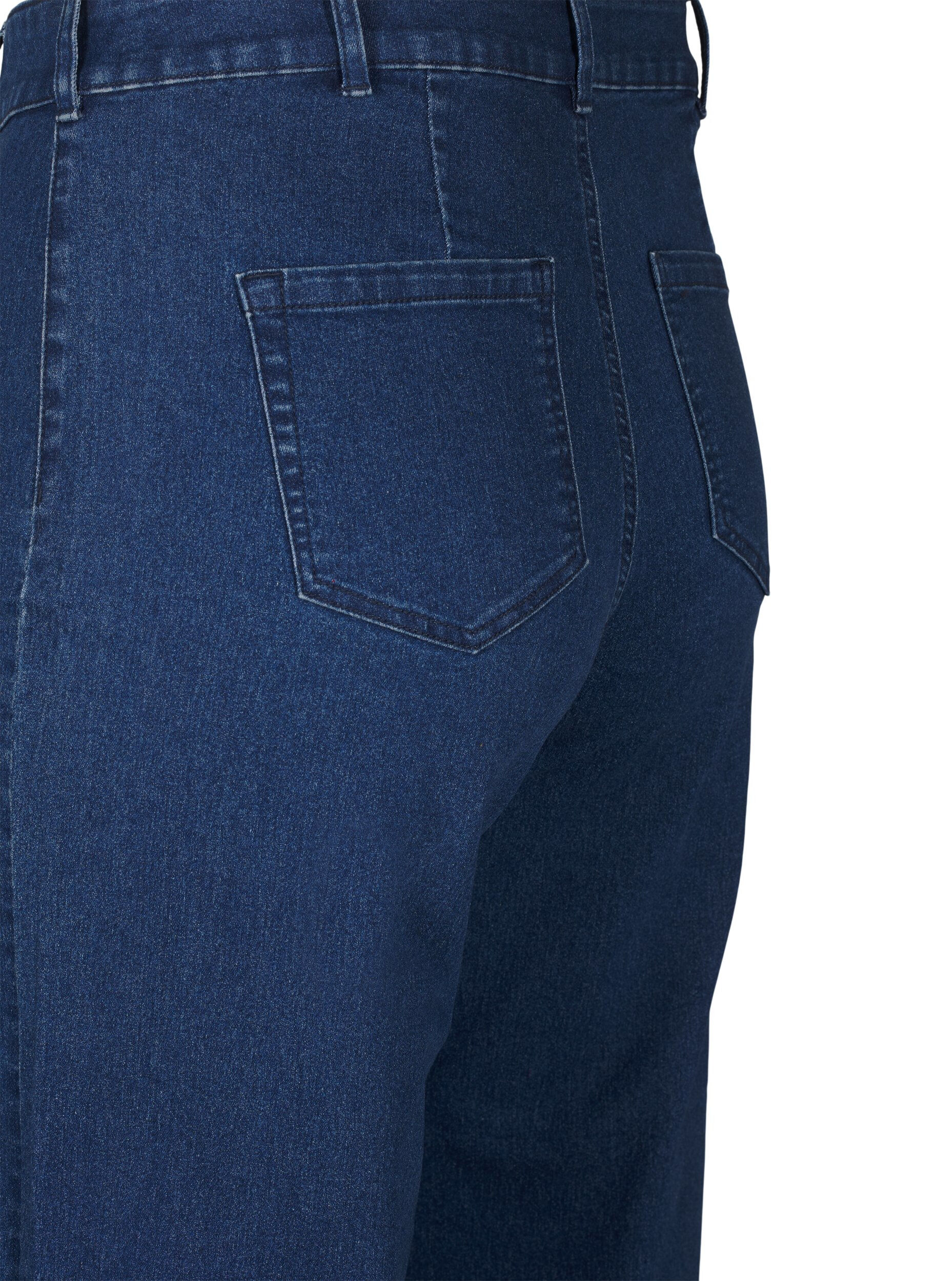 Zizzi Jeans med vide ben, Bl&aring;, Packshot image number 3