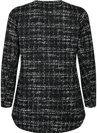 Boucle jakke med knapper, Black/White, Packshot image number 1