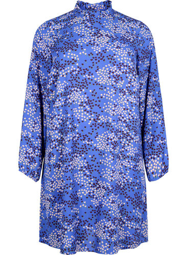 FLASH - Langærmet kjole med print, Dazzling Blue AOP, Packshot image number 0