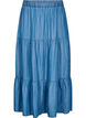 Denim maxinederdel med fl&aelig;ser, Bl&aring;, Packshot image number 0