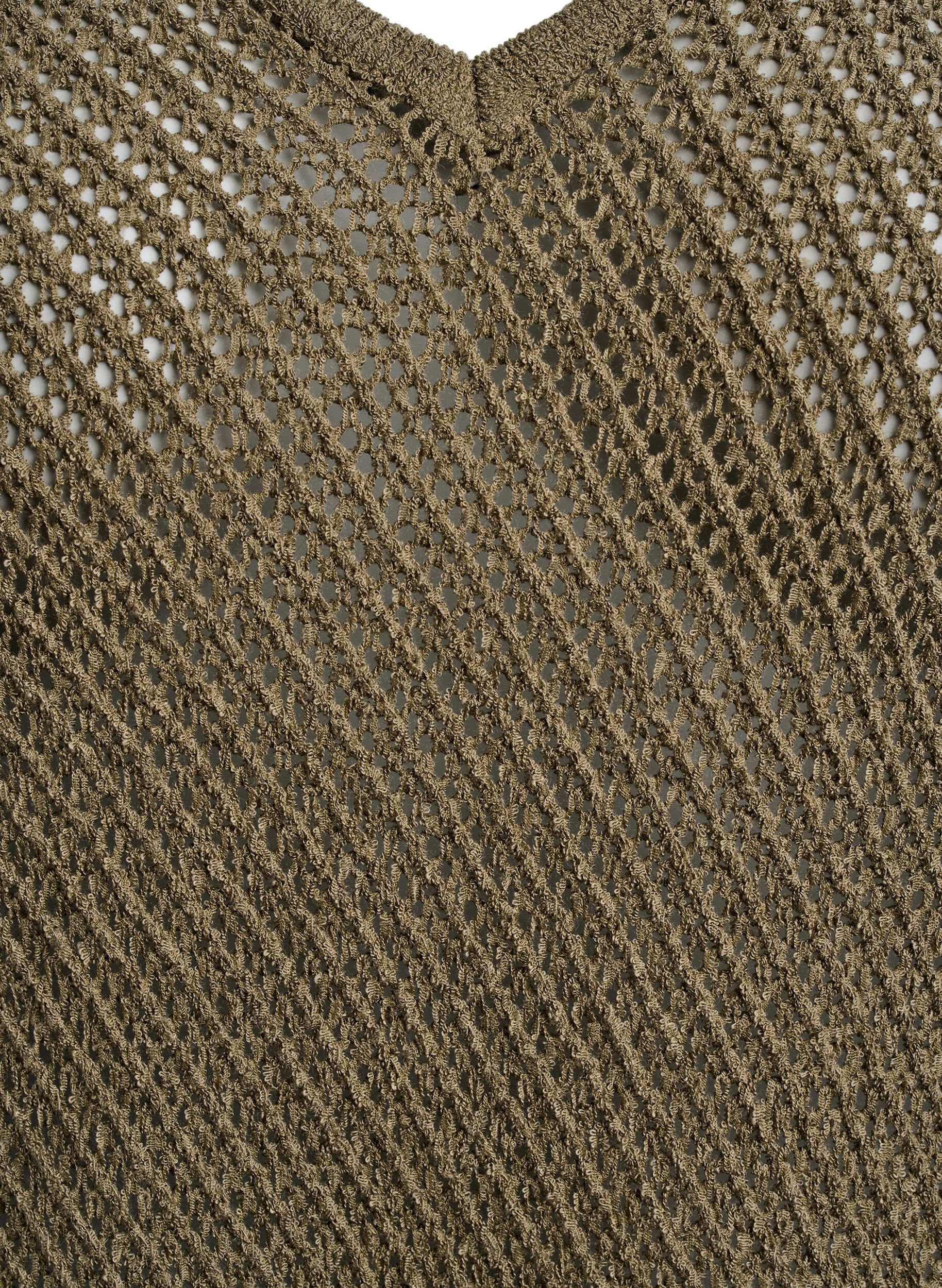 Zizzi FLASH - &AElig;rmel&oslash;s strikket top med v-hals, Gr&oslash;n, Packshot image number 2