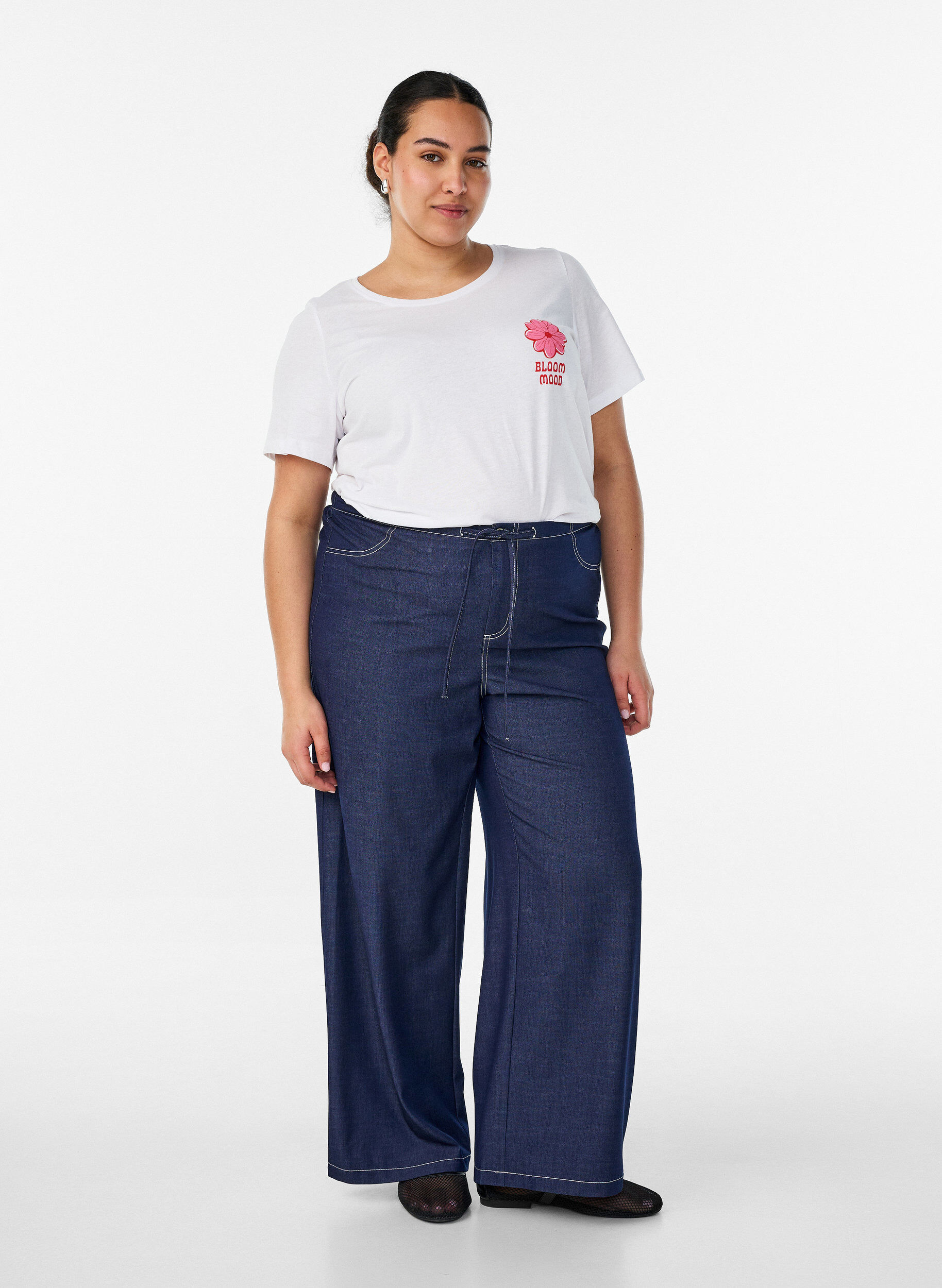 ZizziT-shirt med motiv, Hvid, Model image number 1