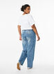 Brede jeans med syningsdetaljer, Blå, Model image number 1