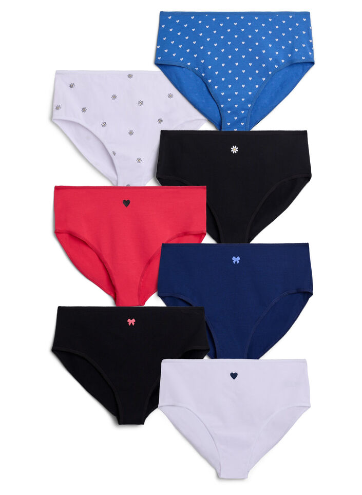 7-pak trusse med regul&aelig;r talje , Mixed colours, Packshot image number 0