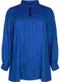 Langærmet viskose bluse med skjortekrave